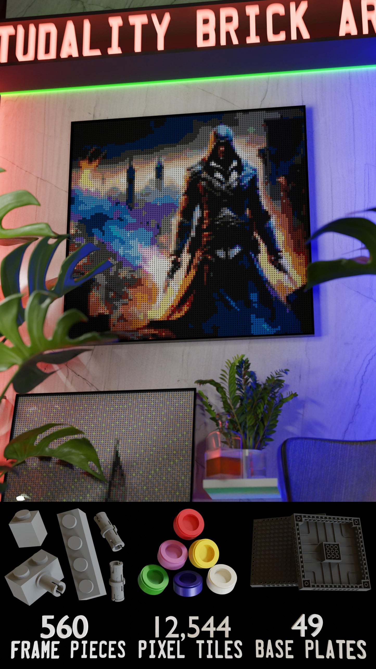 Assassins Creed LEGO® Style mosaic pixel art design for display