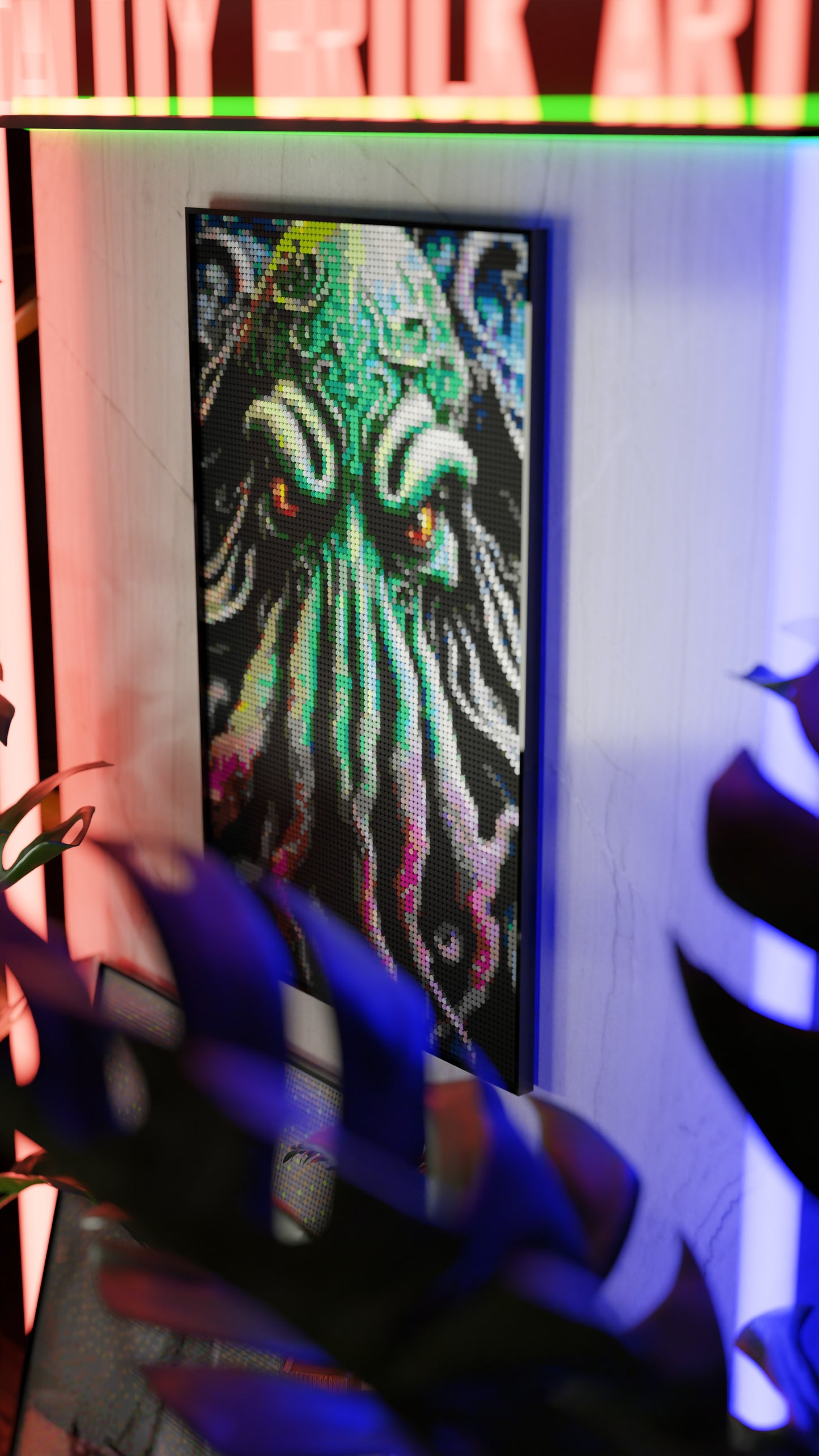 Arrival of Cthulhu LEGO® Style mosaic wall art made from colorful plastic bricks