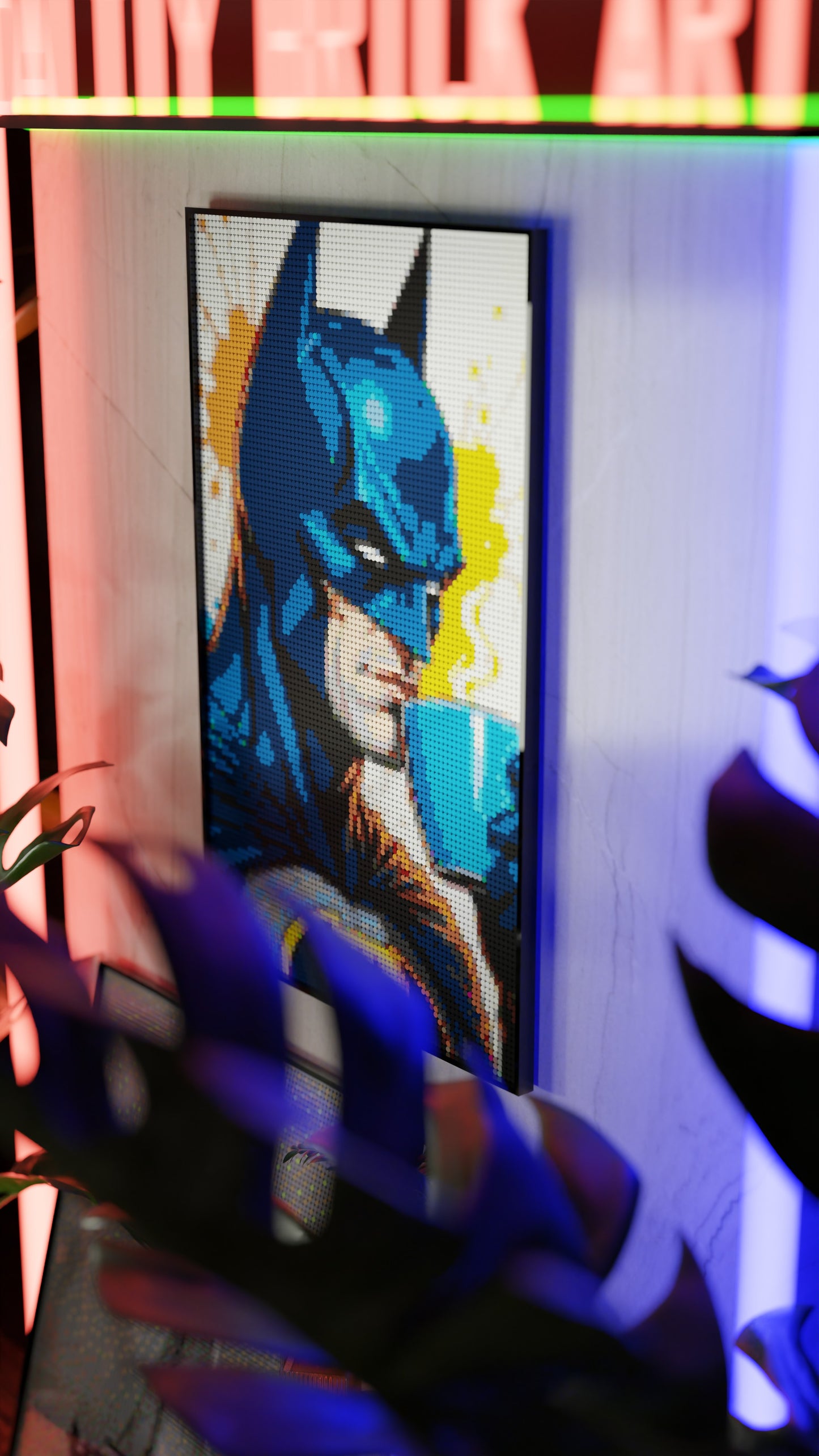 Batman LEGO® Style mosaic kit with clear building instructions