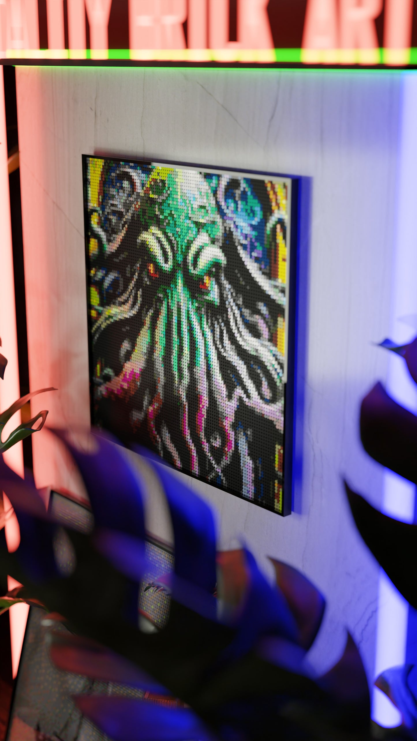 Arrival of Cthulhu LEGO® Style mosaic wall art made from colorful plastic bricks