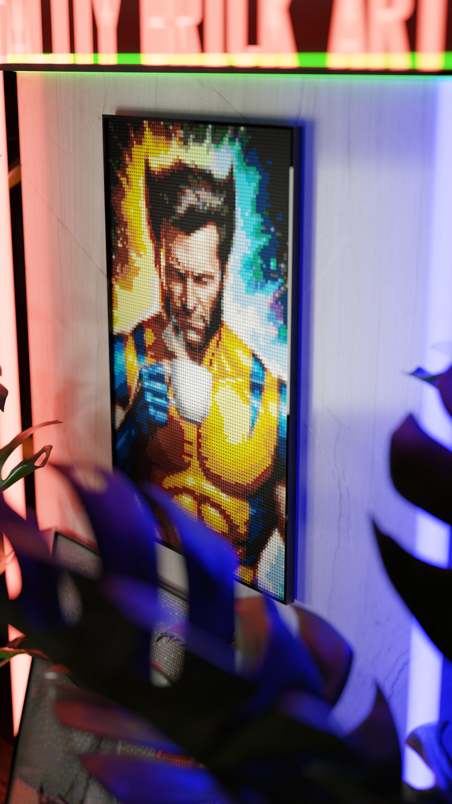 Wolverine LEGO® Style mosaic pixel art design for display
