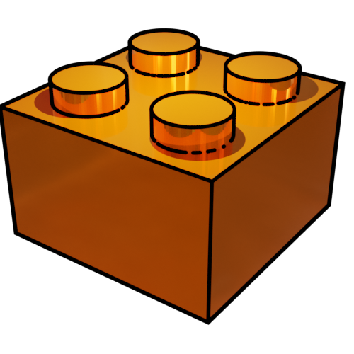 Orange LEGO Style Brick