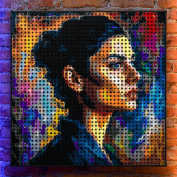 French Model made out of 13,153 LEGO-Compatible bricks on a real red-brick wall background with good lighting.