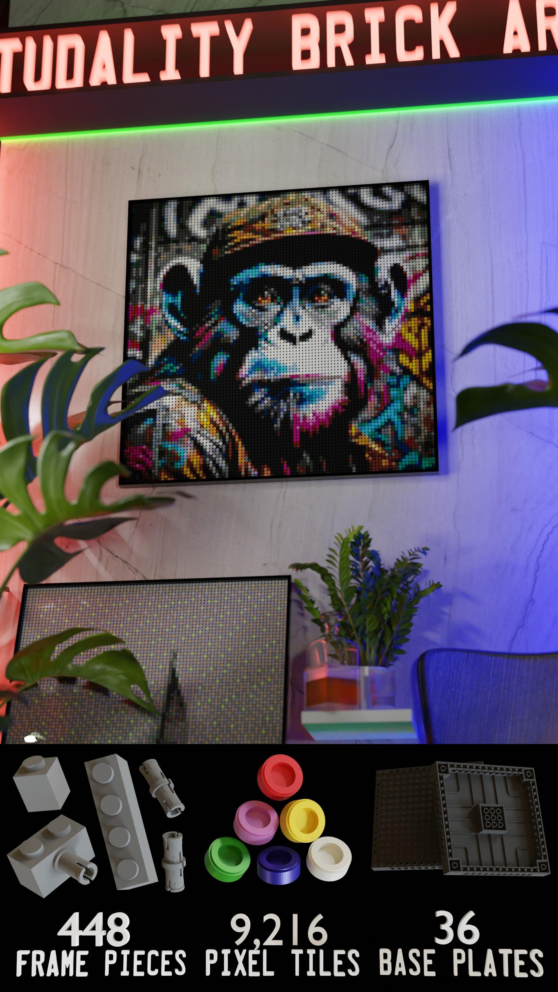 Ape Hop Movement (9,700 Pieces)  | Brick-Art Mosaic Set